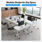 Goakwwuz Conference Room Table, Folding Conference Tables, Thicken Grey Tabletop - Image 5