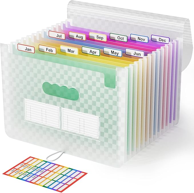 ABC life 12 Pockets Accordion File Organizer Expanding File Folders, Portable by ABClife