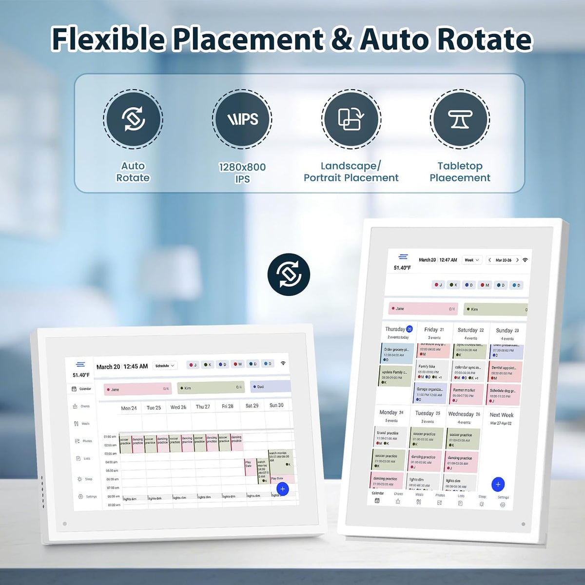Digital Calendar 10.1", Smart Calendar Planner & Chore Charts, 1080P...