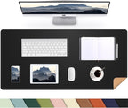 Leather Desk Pad Protector, Office Desk Mat, Large Mouse Pad, Cork Desk Mat by AFIING