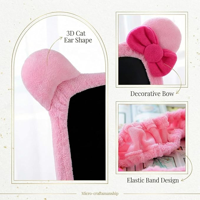 Monfurise 1 Pcs Cute Cat Ear Computer Monitor Cover, Kawaii Pink Dustproof - Image 8
