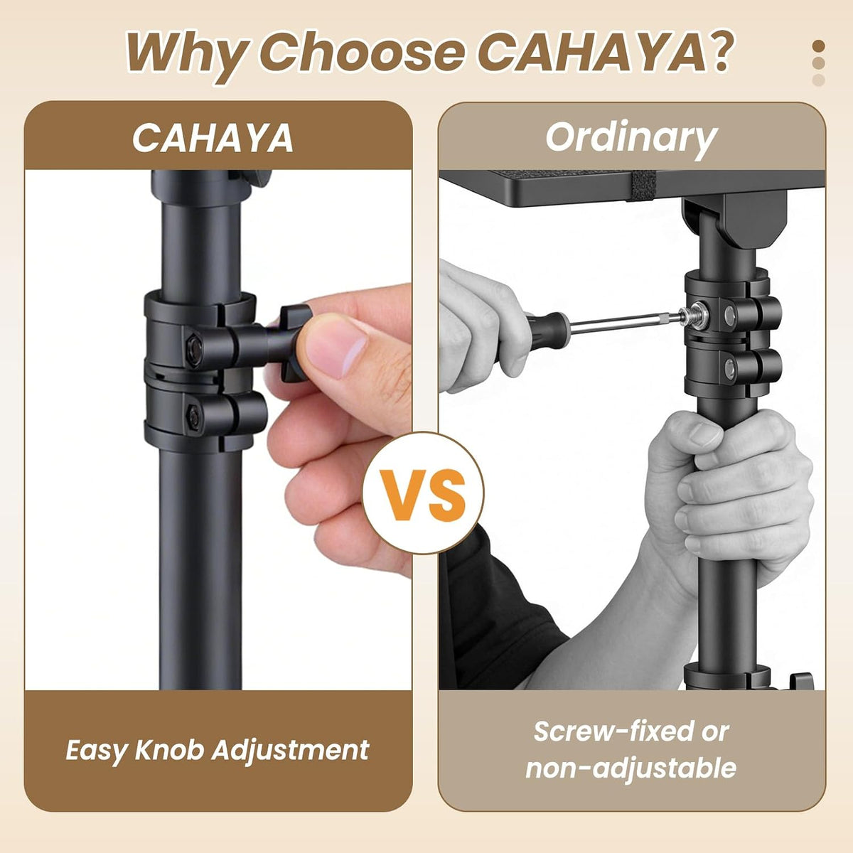 CAHAYA Projector Stand Tripod Adjustable - Mobile Laptop Stand with 2 Shelves...