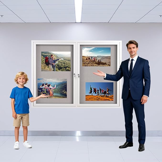 48x36 Inch Lockable Enclosed Bulletin Board, Weather-Resistant Outdoor - Image 3