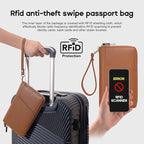 RFID Blocking Family Passport Holder Wallet 6, Premium Leather Travel Document - Image 2