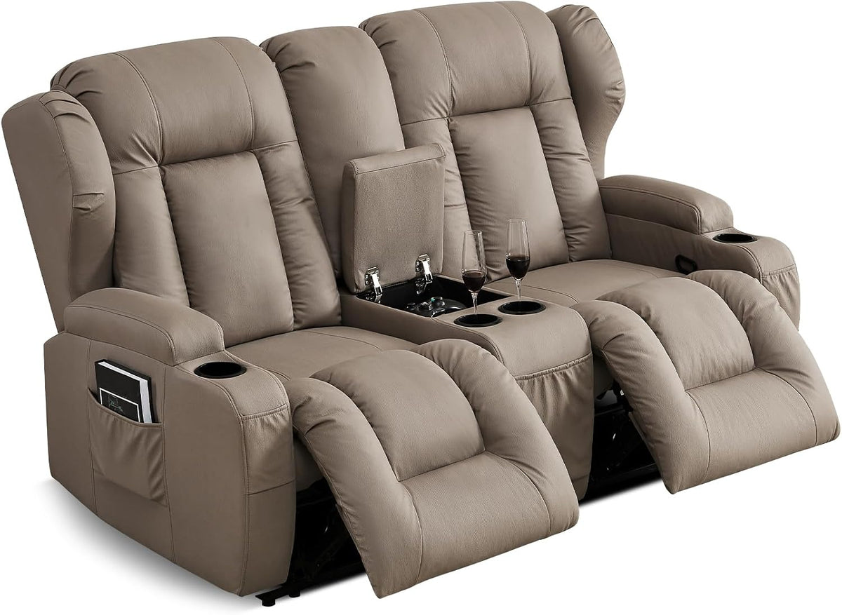 SAMERY 65.5" RV Loveseat Recliner Sofa, Wall Hugger Reclining Loveseat