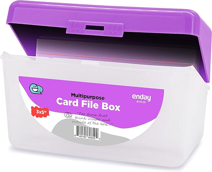 Enday Index Card Holder Purple, 3x5 Note Flash Card Organizer Case, Index Card by ENDAY