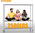 Himimi Storage Shelves with Wheels, 4-Tier Heavy Duty Steel Wire Rack Storage - Image 6