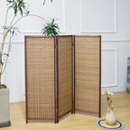 Furnnylane 3 Panel Short Room Divider Screen, Small Bamboo Panel Divider - Image 4