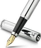 BEILUNER Silver Fountain Pen, Stunning Luxury Pens by BEILUNER