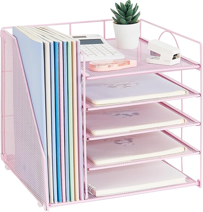 LEKETREE Desk Organizers and Accessories, 5-Tier Paper Letter Tray Organizer - Image 7