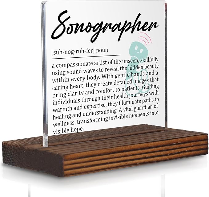 Sonographer Gifts, Thank You Desk Sign by Pariveca