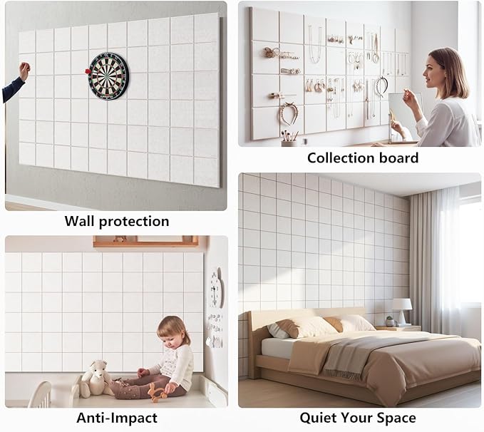 G Gamit Large Felt Wall Tiles Bulletin Board, Large Cork Board Alternative - Image 6