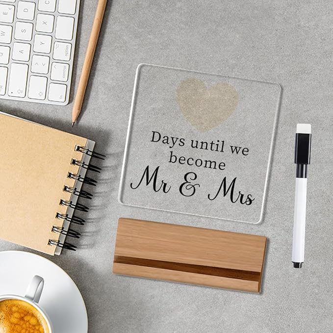 Wedding Engagement Gifts for Couples, Funny Wedding Countdown Acrylic Sign - Image 4