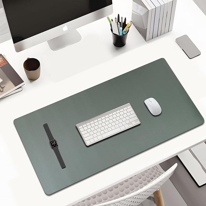 KINGFOM Desk Pad Office Desktop Protecter, PU Leather Desk Mat Blotters - Image 2