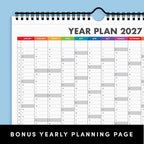 PAPERAGE 2027 Calendar, 12 Months (January 2027 - December 2027), Small (9 in x 11 in), Minimalist Wall and Desk Calendar with Monthly Views, Yearly Plans & Notes Section – Rainbow