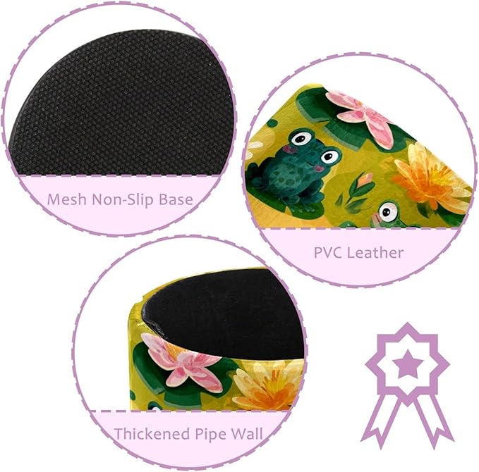 Leather Pen Holder for Desk Funny Frogs Pencil Cup Desktop Organizer Makeup - Image 2