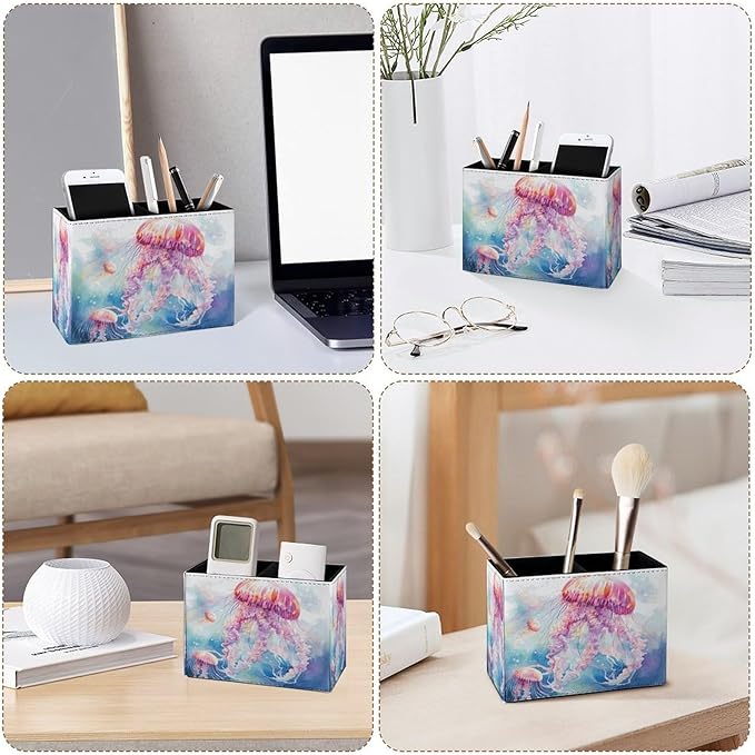 Famame Cute Watercolor Jellyfishes Pencil Holder - Image 4