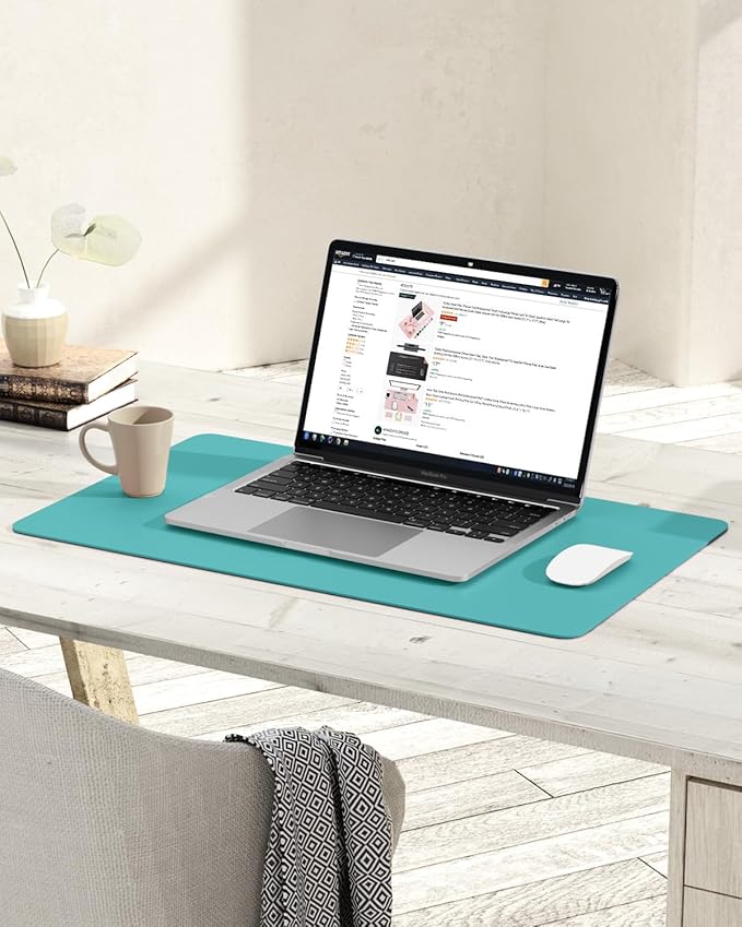 YSAGi Non-Slip Leather Desk Pad, Waterproof Laptop Computer Desk Keyboard Mat - Image 6