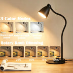 bohon led desk lamp with usb charging port shown in use