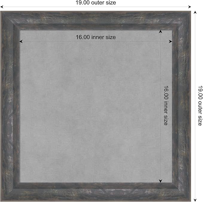 Amanti Art Grey Framed Magnetic Board 19x19 Small Vision Board - Image 4