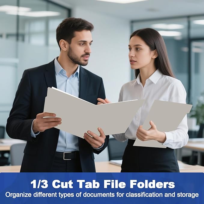 File Folder, HERKKA 30 Pack 1/3 Cut Tab File Folders, File Folders Great - Image 7