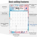GuassLee Extra Large Wall Calendar 2026, 24-Month Aesthetic Large Calendar Jan. - Image 3