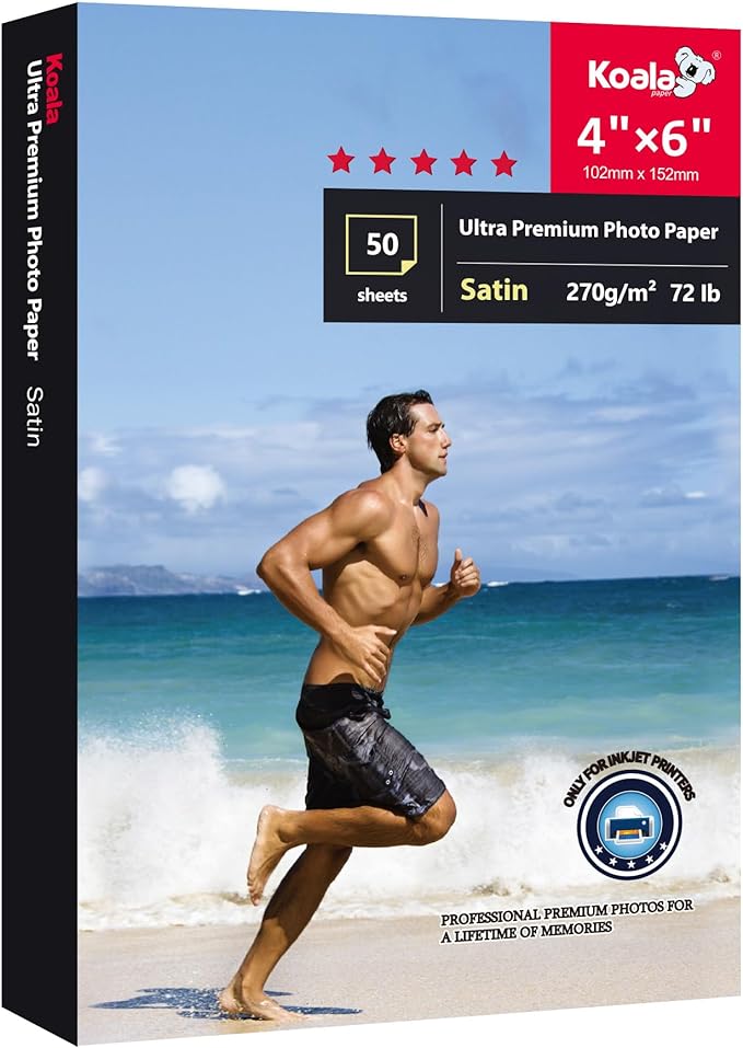 Koala Ultra Premium Photo Paper 4X6 In Satin Photo Printer Paper by KOALAPAPER