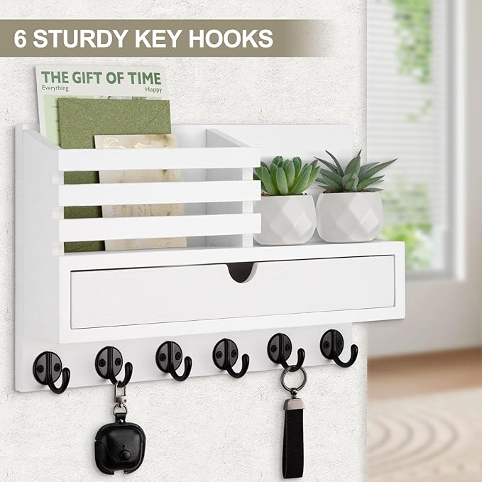 Lucundm Key Holder Wall Mount, Mail Holder - Image 8