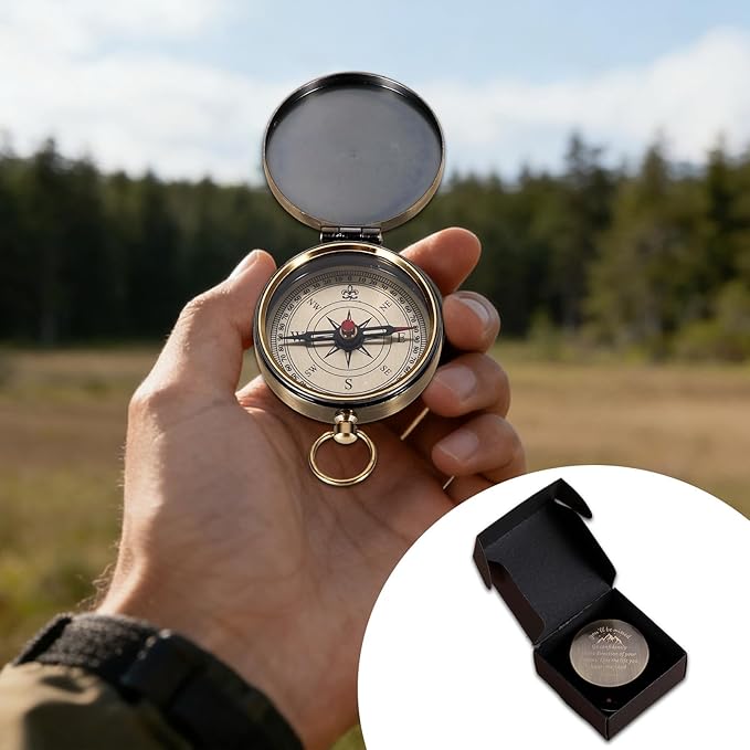 Retirement Gifts for Men, Compass Gifts, You Will Be Missed Vintage Compass - Image 6
