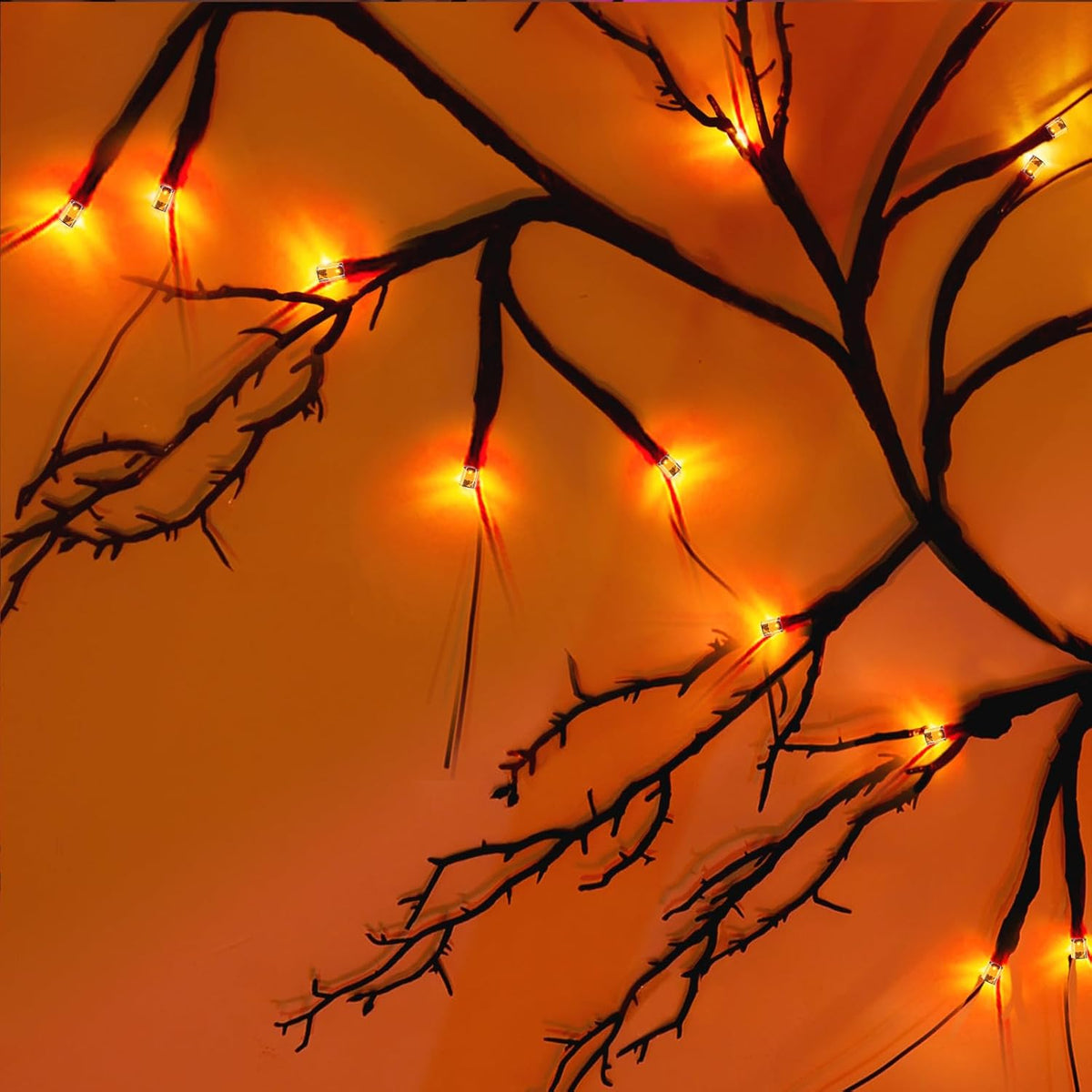 [8 Modes & Timer] 9 Ft Halloween Garland Willow Vine Twig Decor with 72 L...