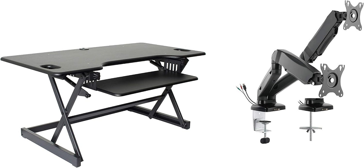 Rocelco 46" Large Height Adjustable Standing Desk Converter