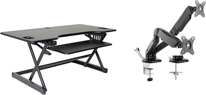 Rocelco 46" Large Height Adjustable Standing Desk Converter by Rocelco