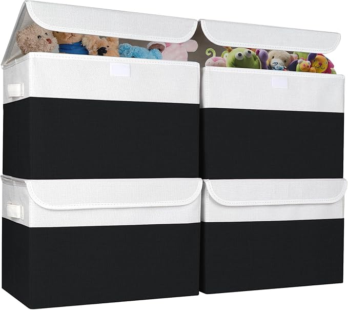 Bagnizer Large 22 Quart Linen Fabric Foldable Storage Bin Cube Organizer Basket by Bagnizer