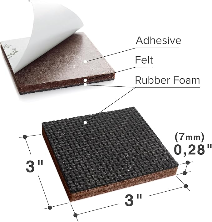 X-PROTECTOR Non Slip Furniture Pads – 12 Premium Furniture Grippers 3"! Best - Image 3