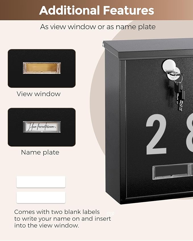 LAND·VOI Locking Wall-Mount Mailbox - Image 8