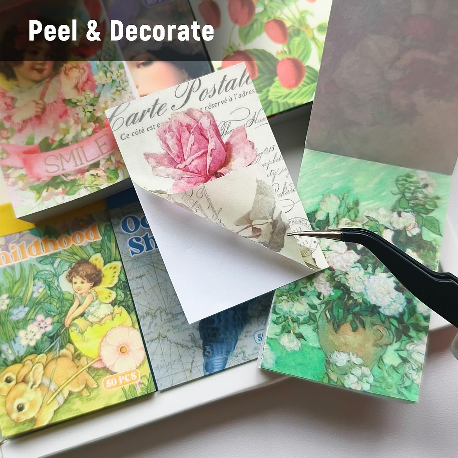 Vintage Washi Sticker Book, 300 PCS Scrapbooking and Journaling Stickers | 300 PCS Vintage Washi Paper Stickers for Journaling, Scrapbooking, Travel Albums, Planners, Junk Journals and DIY Crafts