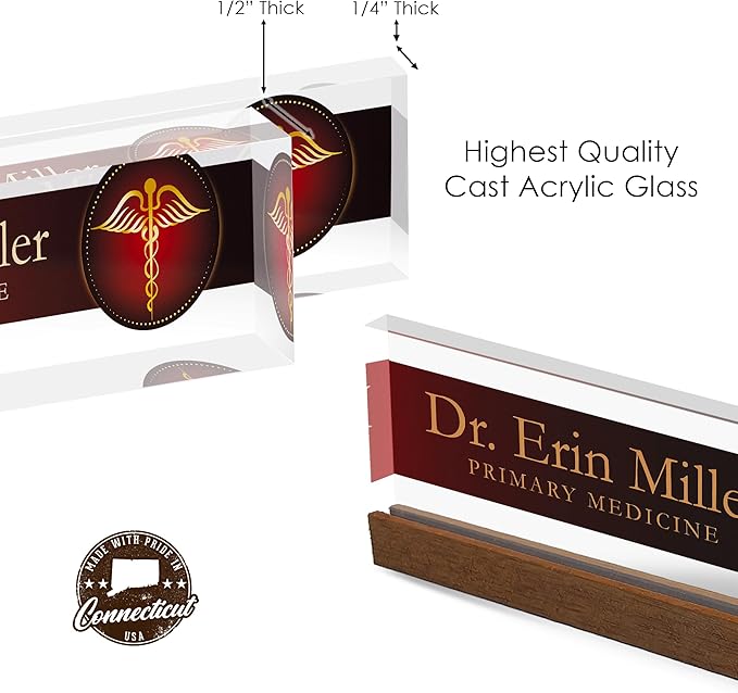 Artblox Personalized Office Desk Name Plate and Business Card Holder | Clear - Image 9