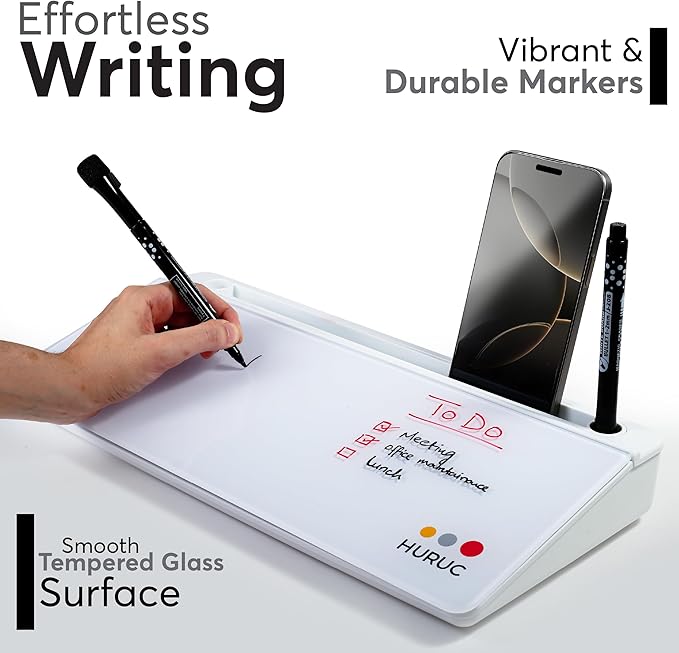 HURUC Small Glass Desktop Whiteboard - Image 2