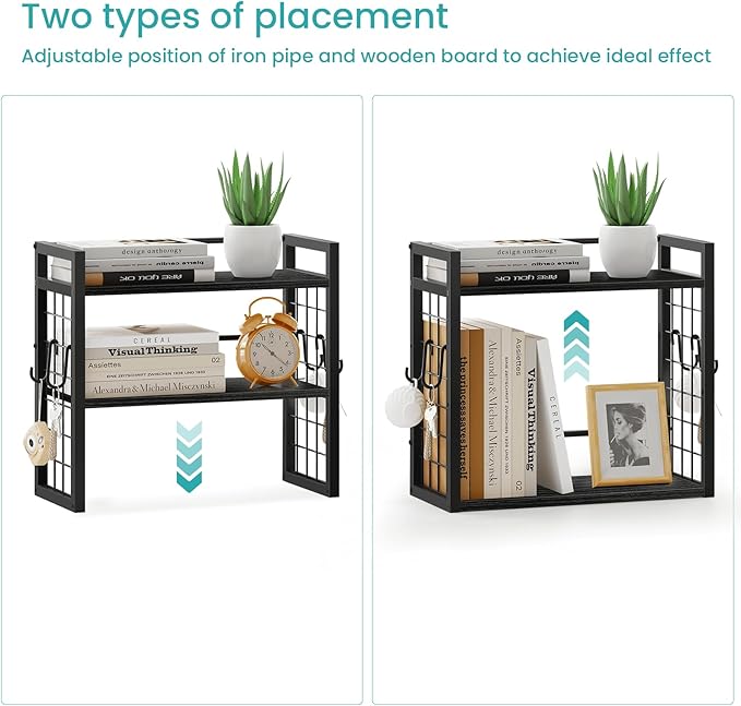 ELITEROO Desk Shelf Organizer, 2 Tier Desktop Bookshelf - Image 5