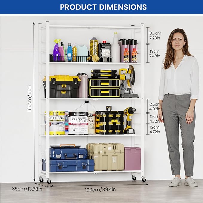 ALANNG 40" W Foldable 5-Tier Storage Shelves - Image 2