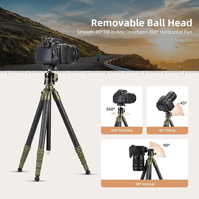 Cayer CH35 Travel Camera Tripod - Image 3