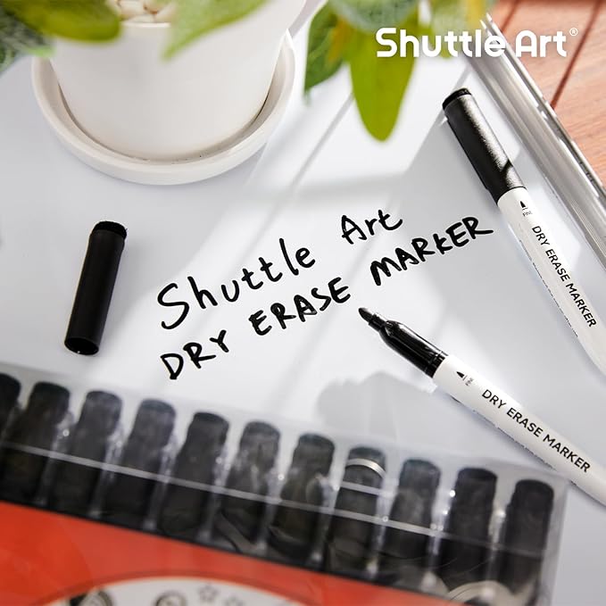 Shuttle Art Black Dry Erase Markers, 60 Pack Magnetic Whiteboard Markers - Image 7