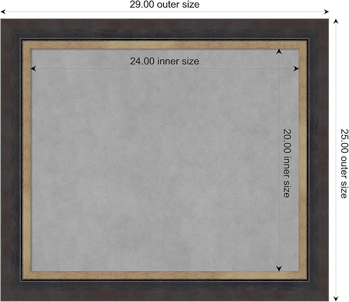 Amanti Art Black Framed Magnetic Board 25x29 Medium Vision Board - Image 3