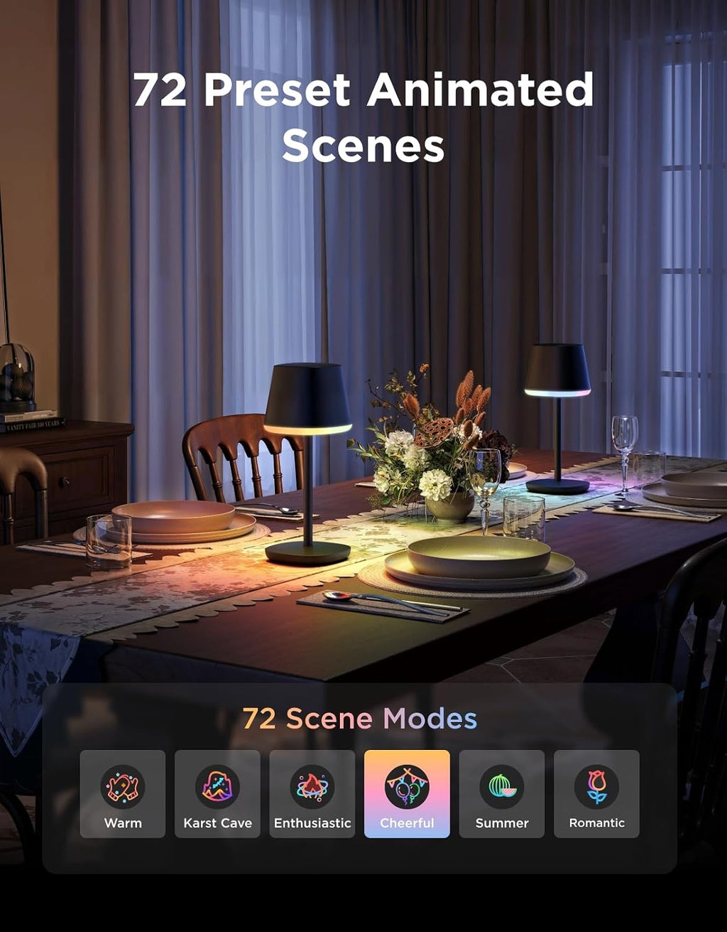 govee smart cordless table lamp classic (no adapter) showing dimensions