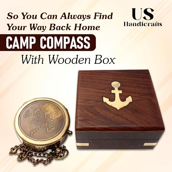 Be Strong and Courageous, Do Not Be Afraid Brass Engraved Compass - Image 7