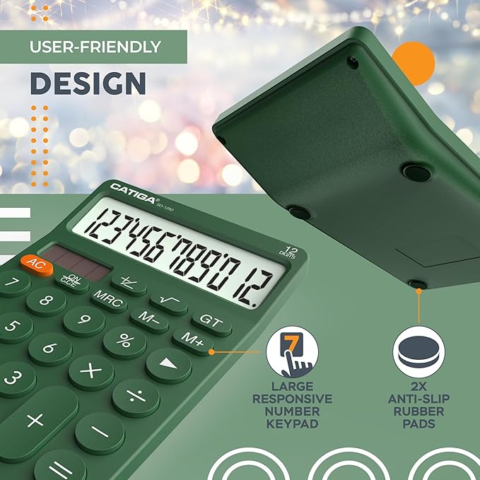 CATIGA 12 Digit Desktop Calculator Basic Desk Calculator - Image 6