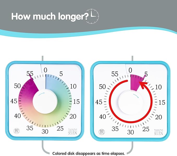 Visual Timer 7.5 inch; 60 Minute 1 Hour Countdown Timer - Image 5