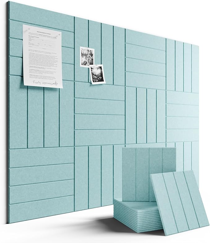 Large Felt Bulletin Board 48" x 36" Cork Board Alternative-12 Pack by FLUXYNARA
