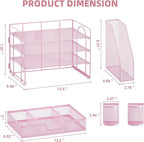 Marbrasse Desk Organizer and Accessories，4-Tier Paper Letter Tray Organizer - Image 4