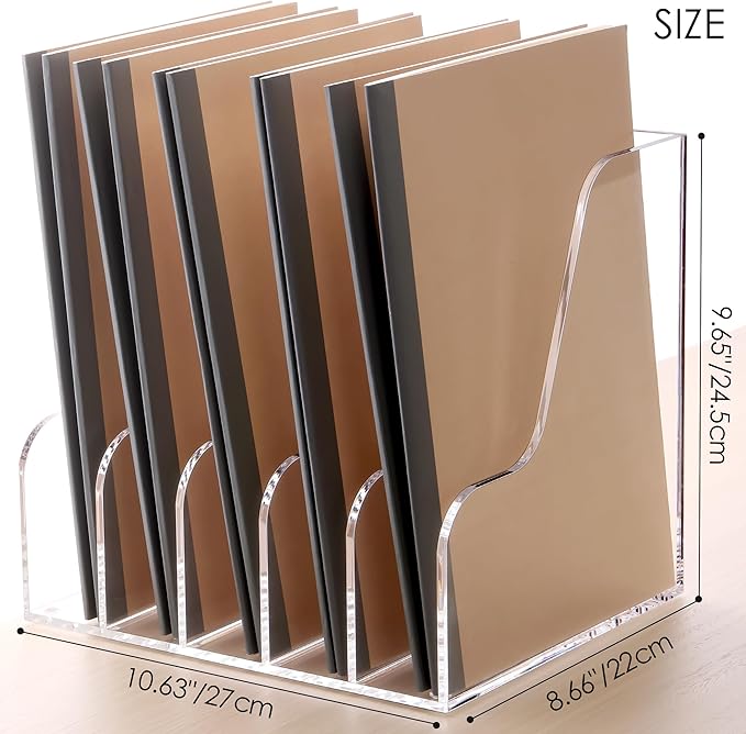 SANRUI Acrylic File Organizer, Compact Desk Organizer - Image 2